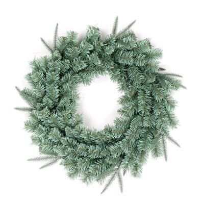 Yh2066 Artificial Green Wreaths PVC Ornaments Decorative Christmas Wreath Supplies Festival Home Wall Decoration