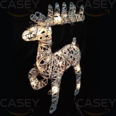 Outdoor Christmas Decoration LED Light 3D Holiday Turnd Head Deer Motif Light Christmas