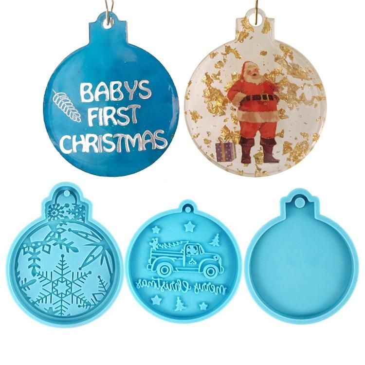 Custom DIY Keychains Resin Casting Mold Christmas Tree Pendant Silicone Mold