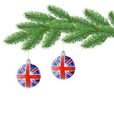 12 PCS English Union Flag Party Christmas Trees Ball