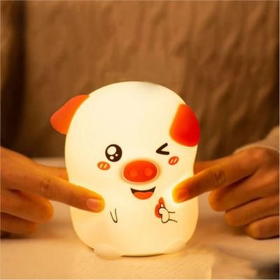 LED Cute Pig Silicone Night Lamp Children Birthday Christmas Gifts
