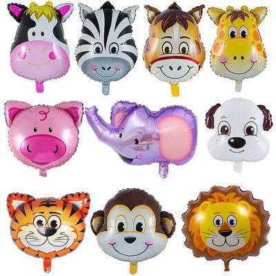 Custom Cartoon Jungle Animal Head Shape Party Decoration Foil Balloons