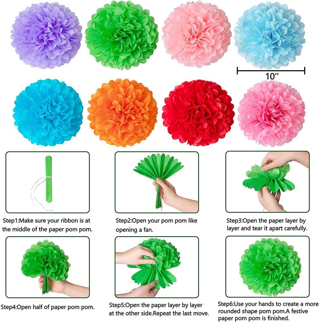 Wholesale 35 Piece Carnival Paper Fan Party Decorative Set - Cinco De Mayo Pompons, Pennants, Garland Ropes, Banners, Hanging Whirlpool Decor Supplies
