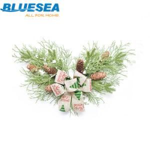 50cm PE Venetian Leaf Spraying Snow Horn Wall Hanging Garland Christmas Tree Decorations