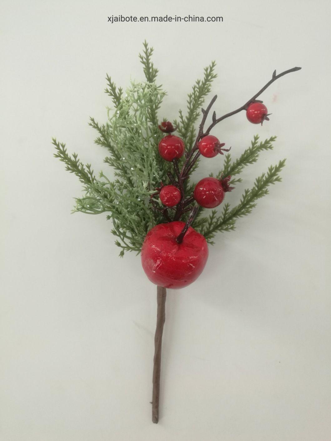 High Quality Artificial Christmas Glitter Red Berry Branch Picks for Xmas Decoration