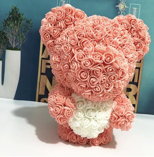 New Design Standing Rose Bear Gift PE Rose Teddy Bear