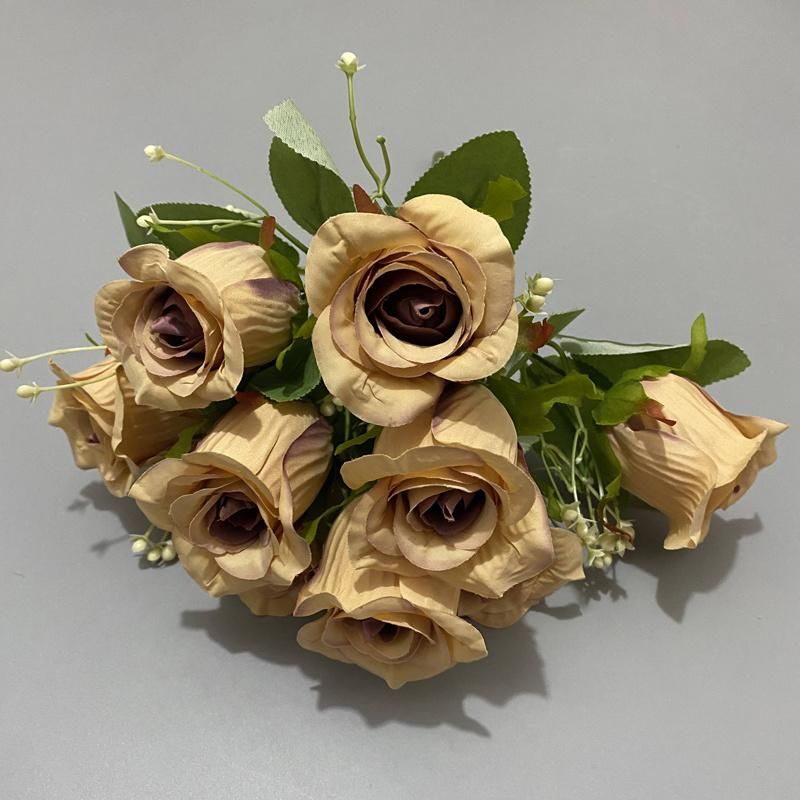 China Artificial Flower Factory Provide Bride Rose Bouqet