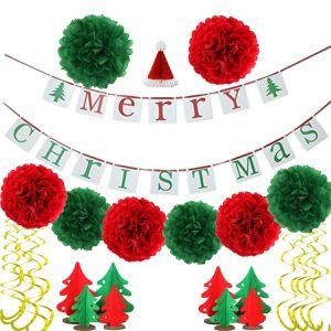 Umiss Paper Merry Christmas Banners for Holiday Party Decoration Christmas Decoration
