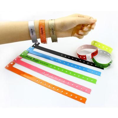 Customized Printed Logo Rainbow Rubber Adjustable RFID Silicone Wristband Sweat-Resistant Vinyl Bracelet Tyvek Wristband Wristbands