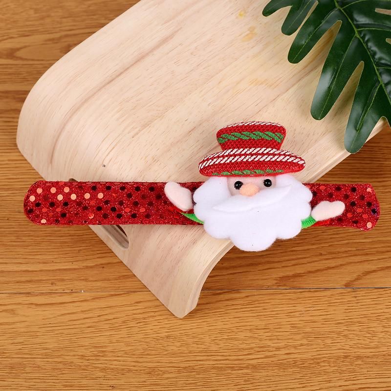 Christmas Slap Bracelets LED Light Christmas Santa Claus Snowman Reindeer Slap Bracelets Wristband for Kids Christmas Decorations Christmas Gifts