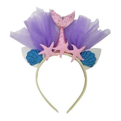 Wholesale Kids Party Decor Hair Accessories Hairband Mermaid Headband Christmas Decoration Party Supplies