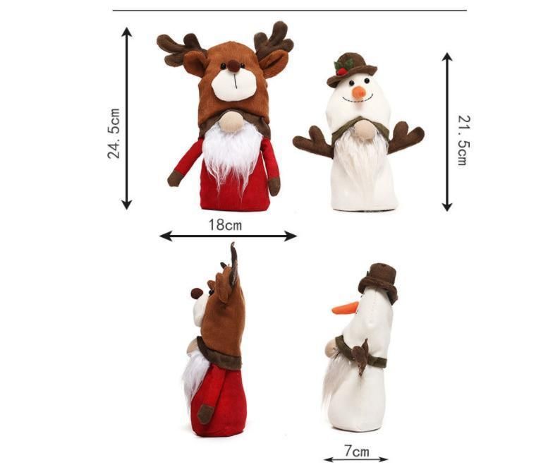 Amazon′ S New Cross-Border Christmas Decorations, Two-Headed Rudolph Figures, Snowman Dolls, Window Dressing Ornaments