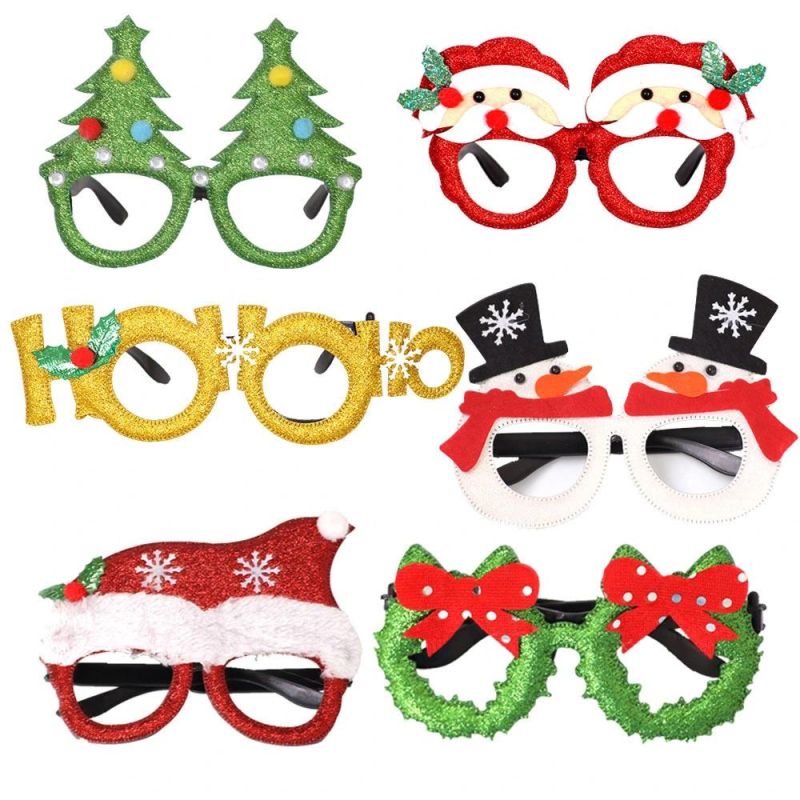 Christmas Decorations for Home Decor New Year Glasses Gifts for Children Santa Claus Deer Snowman Christmas Ornaments Glasses