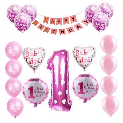 Party Balloons String Decoration Kits 1st Birthday Baby Girl Pink Showsea Factory One Year Birthday Set