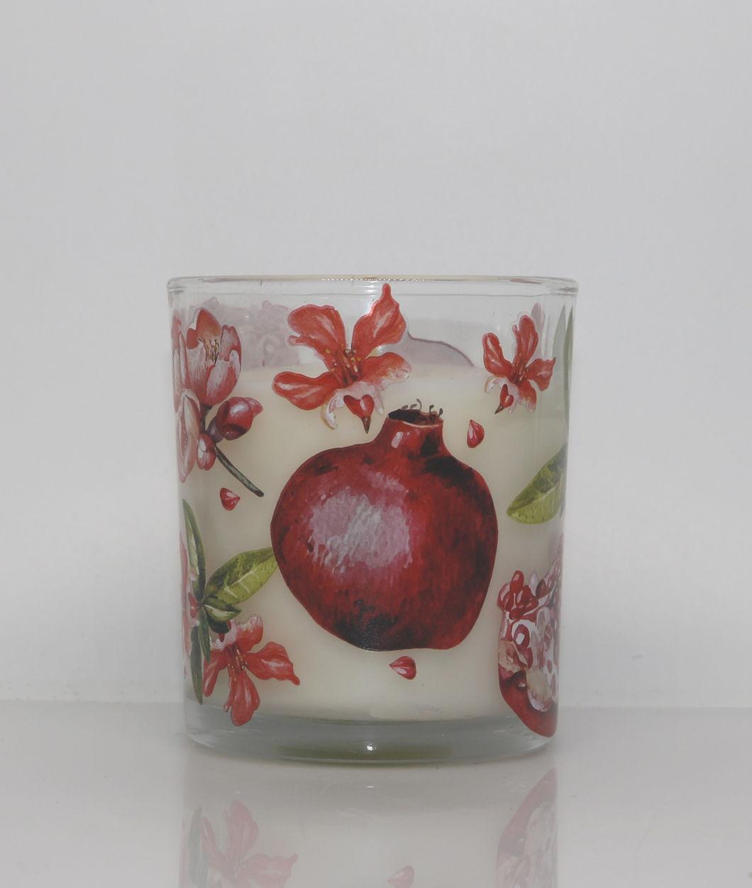 Christmas Factory Popular Glass Scented Candle with Decal Paper