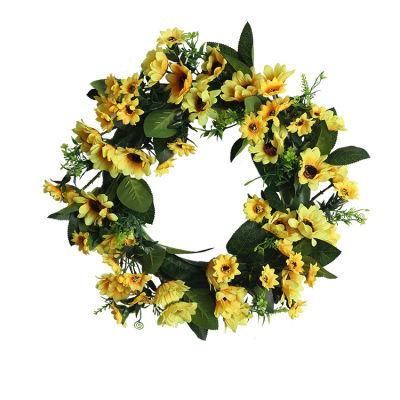 Christmas Wedding Party Decoration Floral Artificial Simulation Garland Wreath Pink Wreath Christmas Wreath for Home Door Usage