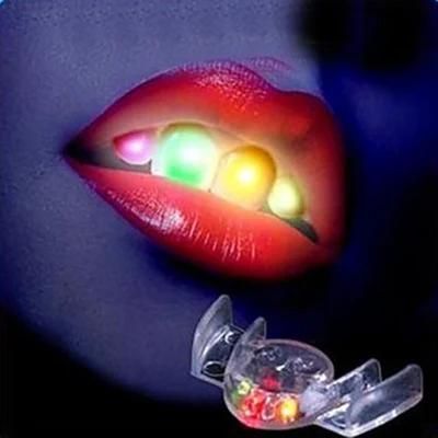 LED Flashing Mouthpiece Flashing Mouthguard Piece Festive Party Supplies Glow Tooth Funny LED Light Mouth Guard Halloween Brace