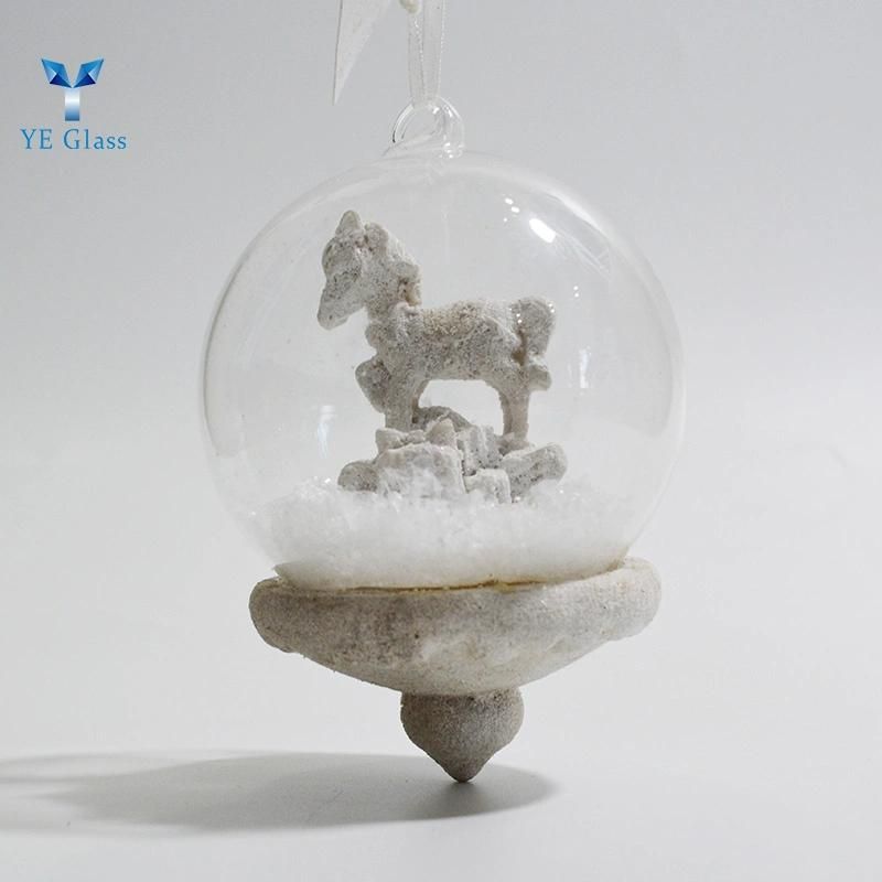 Customized Transparent Glass Balls with Unicorn Interior for Decoration