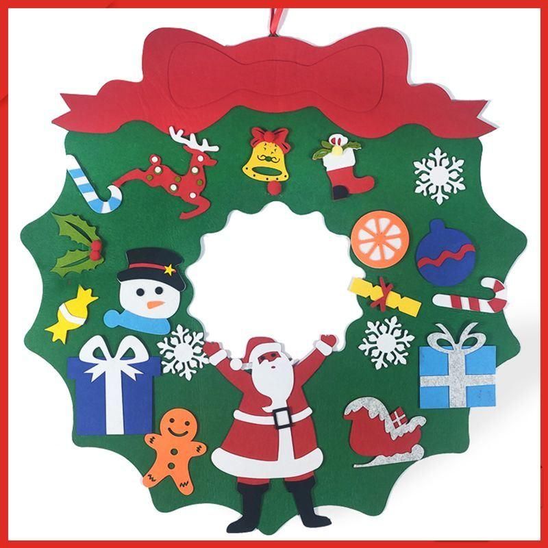 DIY Christmas Tree with 26 Detachable Ornaments Xmas Gifts for Kids Door Wall Hanging Decoration