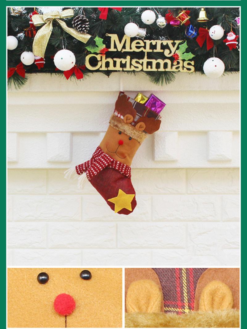 1PCS Christmas Stockings Santa Claus Socks Kids Gift