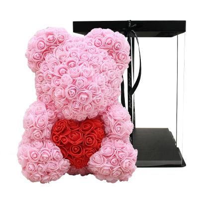 25cm Artifical Foam Rose Soap Bear Gift Box for Children and Mothers Day