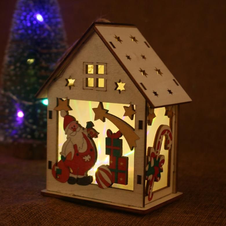 Christmas Wooden House for Home Decoration
