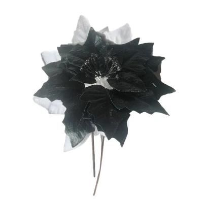 Professional Christmas Artificial Velvet Flower Decor for Home or Outdoor Poinsettia