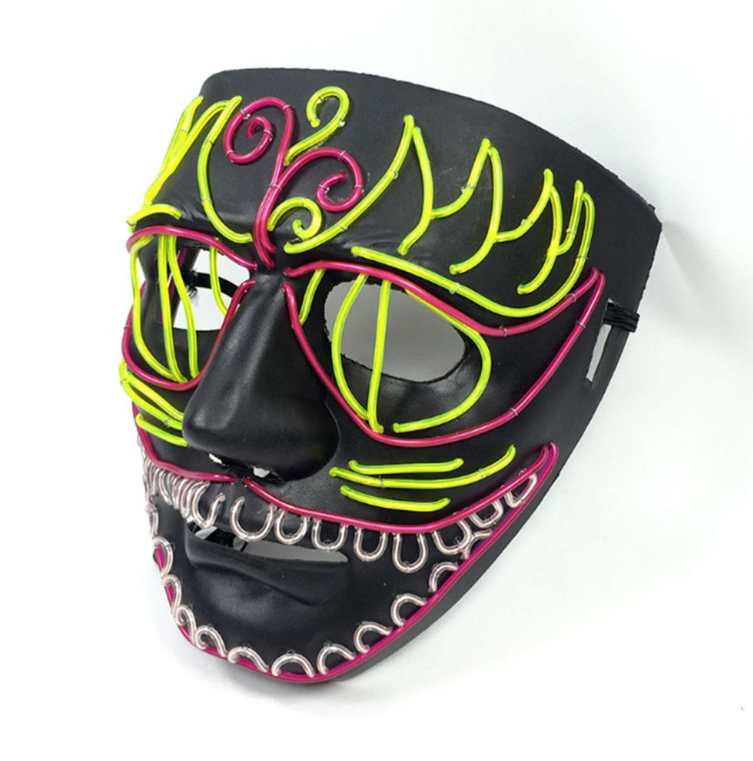 EL Mask Halloween and Screaming Party Neon LED Flash Mask