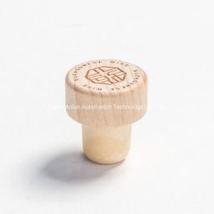 Wholesale Customized Printing Logo Wooden Synthenic Wine Bottle Stopper Parts