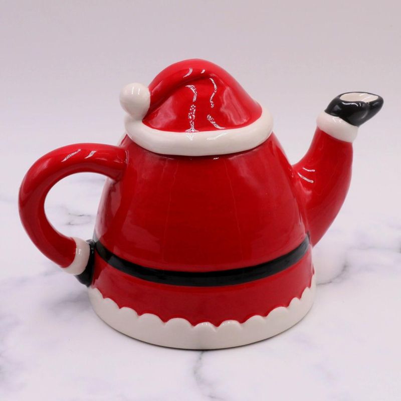 Wholesale Santa Teapot Lovely Christmas Gift Ceramic Tea Pot