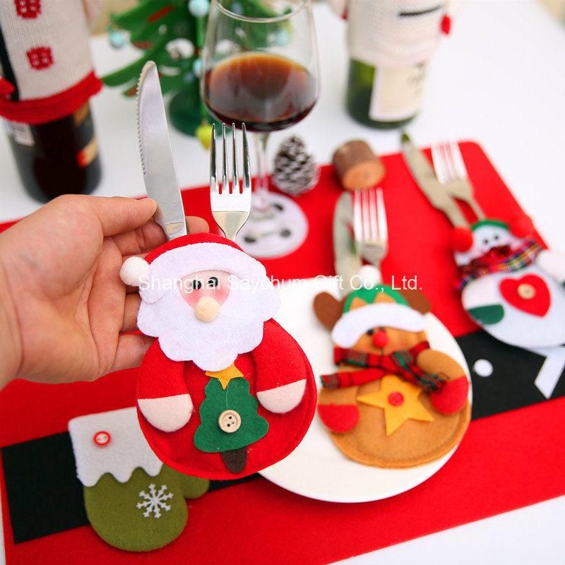 Christmas Decoration knives Folks Bag Snowman Dinner Decor Home Decoration