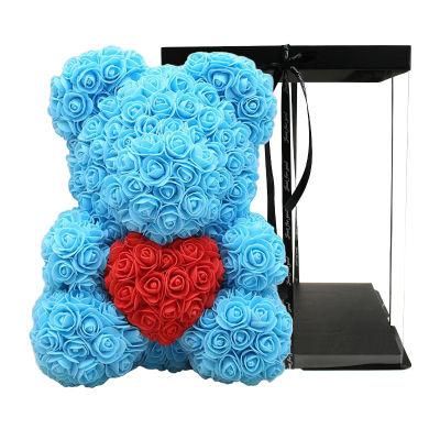 Handmade 40cm and 25cm PE Foam Rose Bear for Valentine Festival Gift