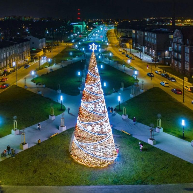 Shopping Mall Advertising Lighting Christmas Tree with Custom Light Ornaments