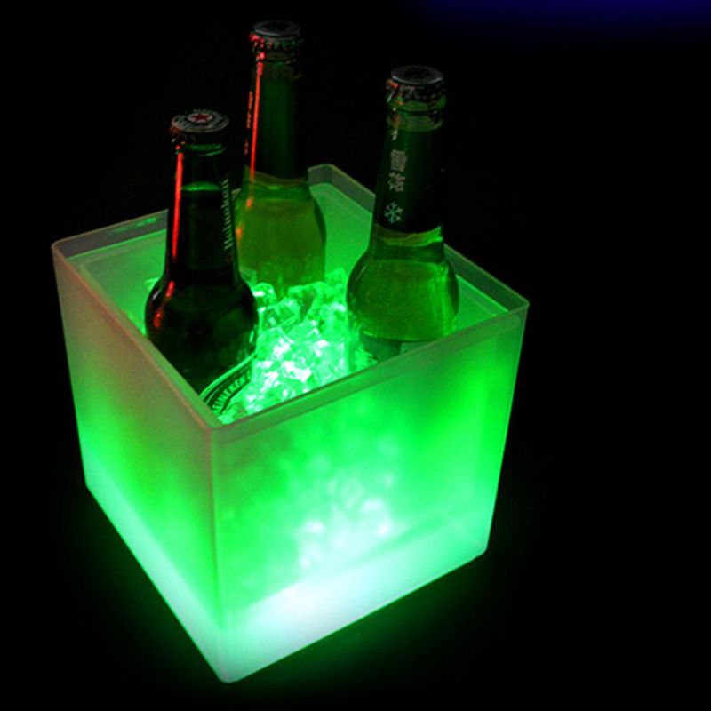 LED Ice Cooler Champagne Acrylic LED Custom Ice Bucket