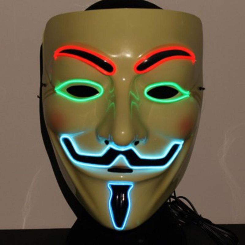 Four Colors V for Vendetta Halloween Rave Mask