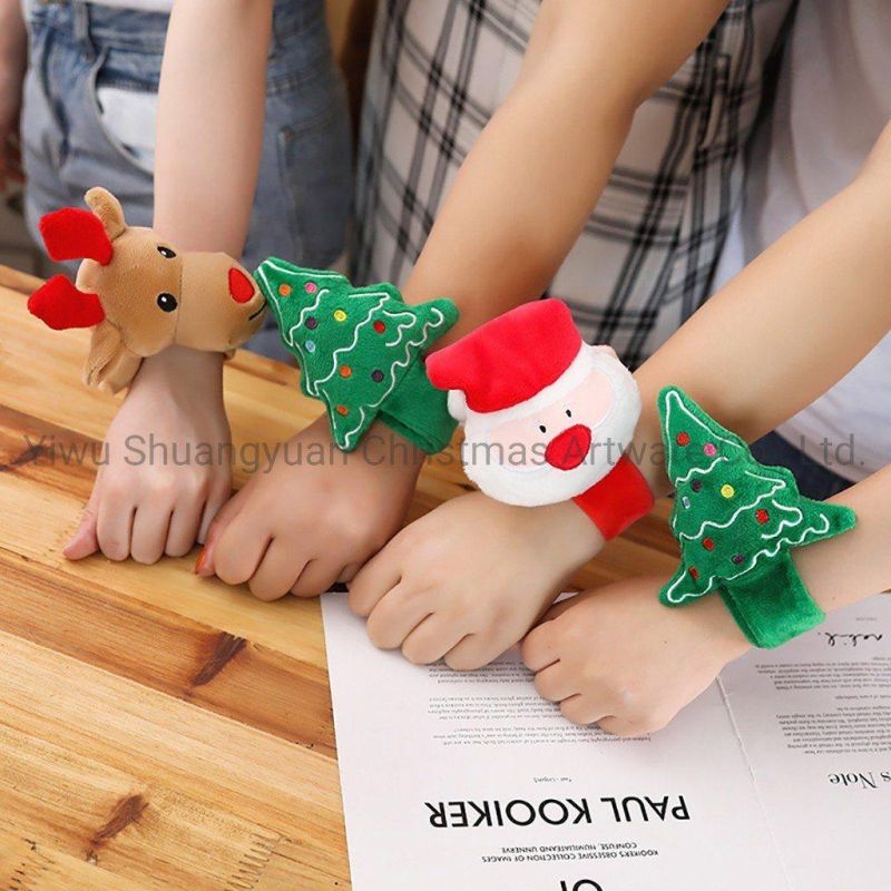 Christmas Slap Band Glowing Wristband Bracelet for Christmas Xmas Decor New Kids Wrist Band Party Luminous Slap Bracelet