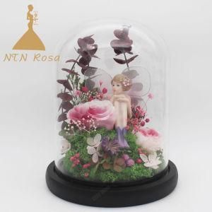 Handcrafted Floral Creation Preserved Flowers in Glass Globe