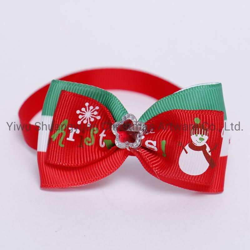 Christmas Pet Supplies Bowknot for Holiday Wedding Party Decoration Supplies Hook Ornament Craft Gifts