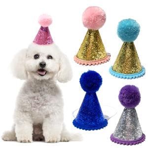 Pets Birthday Costume Glitter Headwear Hat Party Pet Accessories