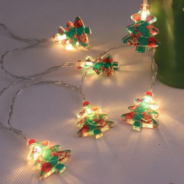 Santa Claus LED String Lights Christmas Tree Snowman Decorative String Lights Festive LED Room Battery Christmas Snowman String Lights