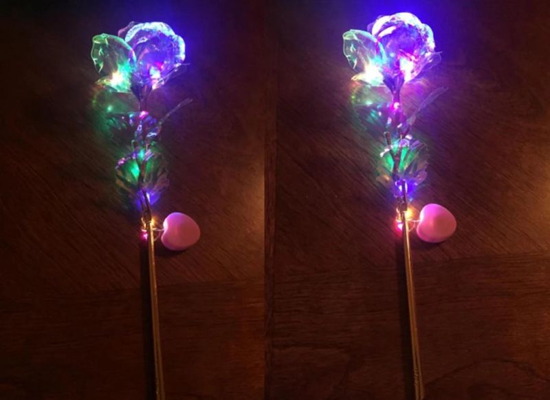 24K Colorful Luminous Rose Artificial LED Light Flower