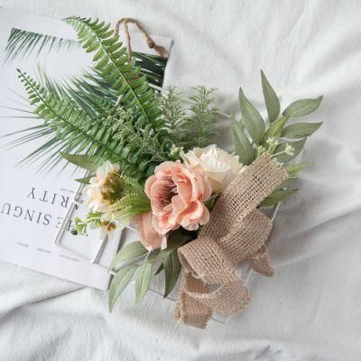 Hand-Held Bouquet Wood Small Wall Hanging Simulation Flowers for Home Decoration Flower Fake Wall Decoration CF01149
