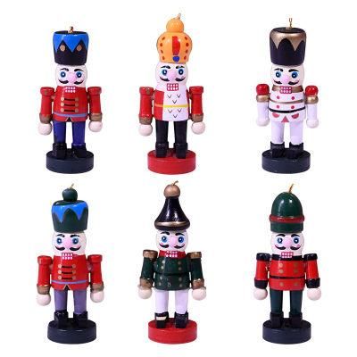 Wooden Christmas Nutcracker, 6 PCS Mini Soldier Figurines 2.76 Inch Nutcracker Ornaments for Xmas Gifts