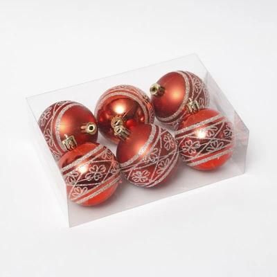 Plastic Hanging Painted Ball with Glitter Painted