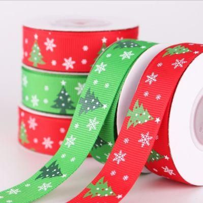Polyester Colorful Christmas Satin Ribbon Tape for Decoration Packing 2.5cm Width 10yards Cute Ribbon