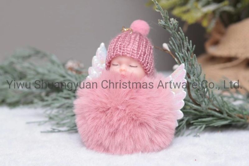 New Design High Sales Christmas Angel Keychain for Holiday Wedding Party Decoration Supplies Hook Ornament Craft Gifts