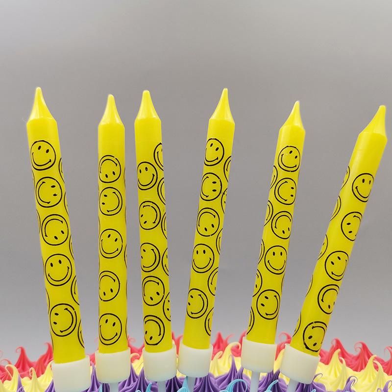 Smile Face Birthday Cake Decoration Candles for Party