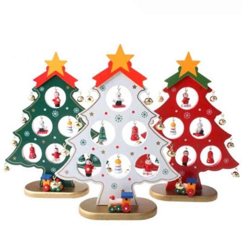 Christmas Xmas Table Decoration Wood Tree Ornaments