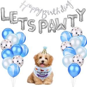 20PCS Male Dogs Birthday Party Supplies Pet Latex Balloon Birthday Suit