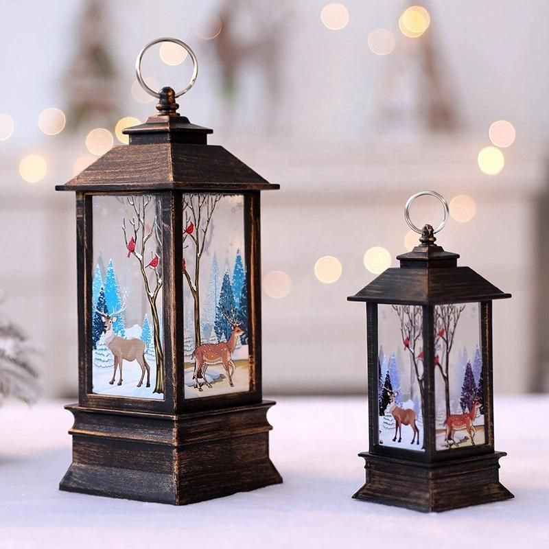 Vintage LED Lantern Lights Holiday Ornaments Christmas Decoration